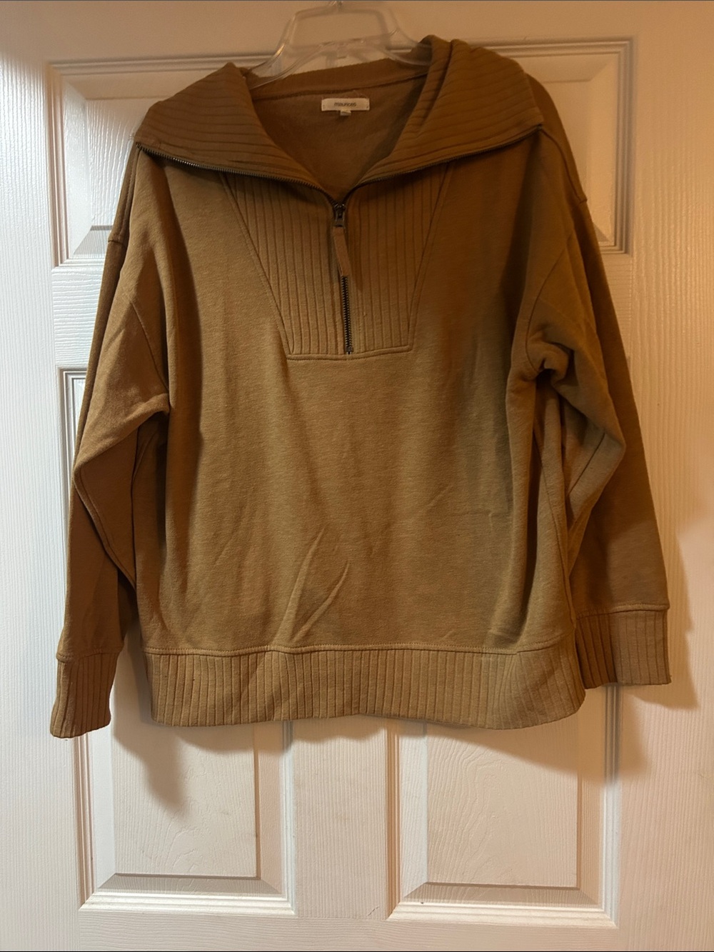 Maurices Men's Zip-Front Pullover Sweater - Tan